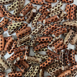 10Pcs Acrylic Curved Tube Beads Leopard Print DIY Jewelry Making Supplies