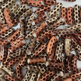 10Pcs Acrylic Curved Tube Beads Leopard Print DIY Jewelry Making Supplies