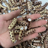 10Pcs Acrylic Curved Tube Beads Leopard Print DIY Jewelry Making Supplies