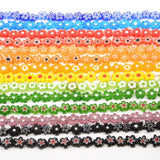 52pcs 8mm Flower Glass Beads Colorful Bracelet Spacer Beads Jewelry Making DIY