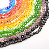 52pcs 8mm Flower Glass Beads Colorful Bracelet Spacer Beads Jewelry Making DIY