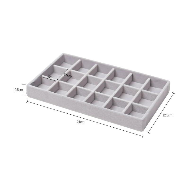Velvet Jewelry Box Display Tray Drawer Storage Soft Organizer Case