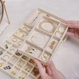 Velvet Jewelry Box Display Tray Drawer Storage Soft Organizer Case