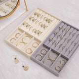 Velvet Jewelry Box Display Tray Drawer Storage Soft Organizer Case