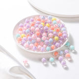 Colorful Acrylic Spacer Beads Round Matte Loose Beads for Jewelry Making