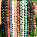 Matte Frosted Stone Round Beads for Jewelry Making DIY