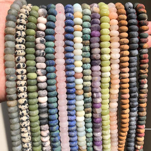Matte Stone Rondelle Spacer Beads for Jewelry Making