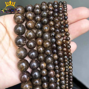 Bronzite Stone Beads Round Spacer Beads 15'' Pick Size 4/6/8/10/12mm