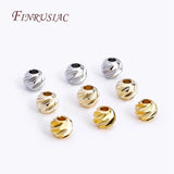 18K Plated Spacer Beads Cut Pattern DIY Jewelry Making Findings