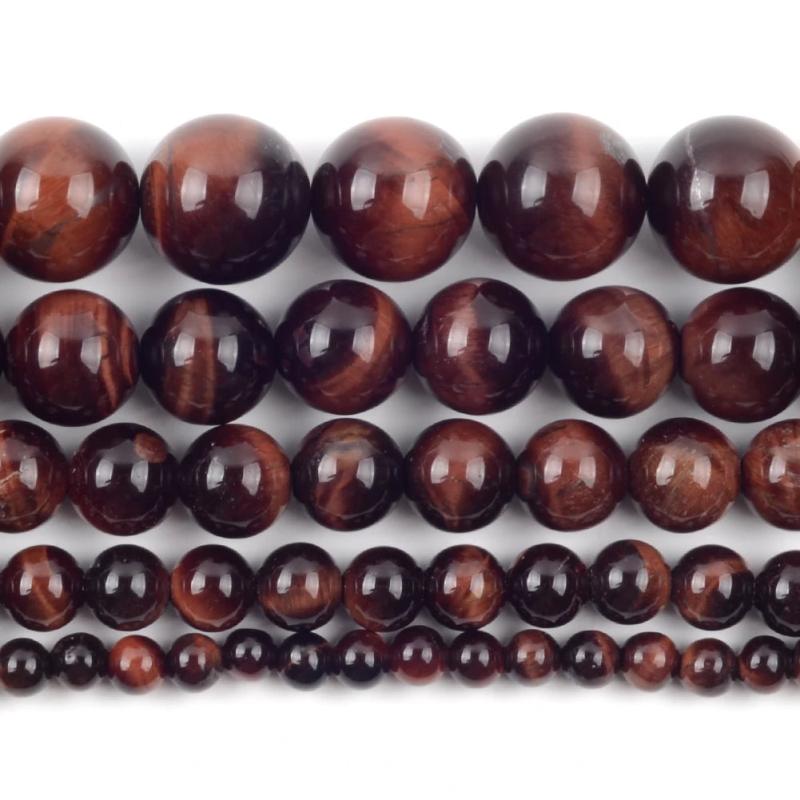 Round Tiger Eye Turquoise Amethyst Agate Jade Spacer Stone Beads DIY