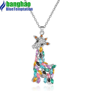 Zircon Giraffe Pendant Necklace for Women