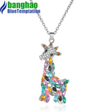 Zircon Giraffe Pendant Necklace for Women