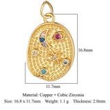 3pcs Geometric Heart Zircon DIY Charms Moon Star Cubic Zirconia Women's Jewelry