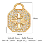 3pcs Geometric Heart Zircon DIY Charms Moon Star Cubic Zirconia Women's Jewelry