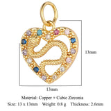 3pcs Geometric Heart Zircon DIY Charms Moon Star Cubic Zirconia Women's Jewelry