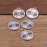 6Pcs Discus Dumbbel Weightlifting Charms Pendants For DIY Jewelry Making