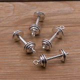 6Pcs Discus Dumbbel Weightlifting Charms Pendants For DIY Jewelry Making