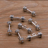 6Pcs Discus Dumbbel Weightlifting Charms Pendants For DIY Jewelry Making