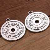 6Pcs Discus Dumbbel Weightlifting Charms Pendants For DIY Jewelry Making