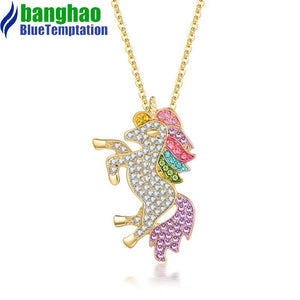 DIY Unicorn necklace colored pony pendant Jewelry making supplies NK057