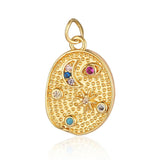 3pcs Geometric Moon Star Rainbow CZ DIY Charms for Women Bracelet