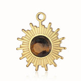 3pcs/Lot Stainless Steel Charm Sun Turquoise Pendant