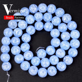 Multicolor Crack Quartz Crystal Round Loose Beads 15inches