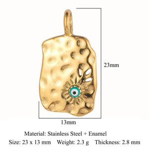 3pcs Starry Sky Rainbow Rhinestone Stainless Steel Charm Pendant