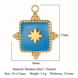3pcs/Lot Stars Pentagram Mirror Polished Charm Pendant