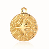 3pcs/Lot Stars Pentagram Mirror Polished Charm Pendant