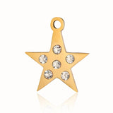 3pcs/Lot Stars Pentagram Mirror Polished Charm Pendant