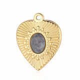 Bohemia Heart Feldspar Natural Stone Charm Necklace Pendant
