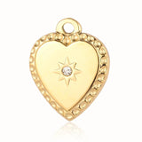 Bohemia Heart Feldspar Natural Stone Charm Necklace Pendant
