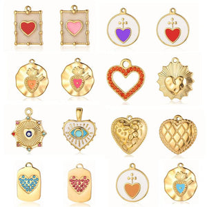 3pcs/Lot Evil Eye Rainbow Rhinestone Charm Pendant