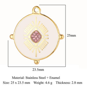 3pcs Oval Mirror Polished Stainless Steel DIY Charm Wolf Tooth Pendant