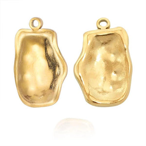3pcs Oval Mirror Polished Stainless Steel DIY Charm Wolf Tooth Pendant