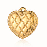 3pcs/Lot Enamel Heart Mirror Polished Stainless Steel DIY Charm Pendant