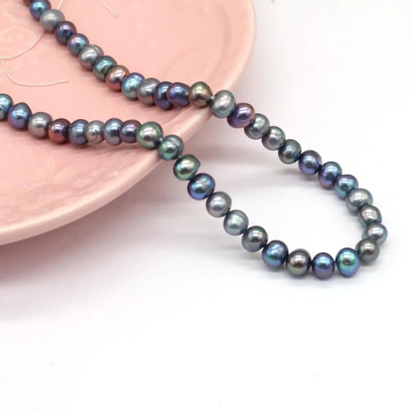 100% Natural Freshwater Nearly Round Loose Pearls Beads