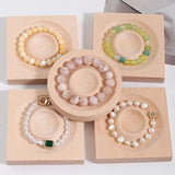 Wooden Jewelry Plate Tray Organizer Display Case Crafts Beads Showcase