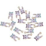 6pcs Rabbit Head Drop Oil DIY Pendant Enamel Charms Girls Earring Accessory