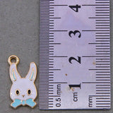 6pcs Rabbit Head Drop Oil DIY Pendant Enamel Charms Girls Earring Accessory