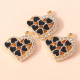 10pcs Colorful Crystal Love Hearts Charms for Jewelry Making