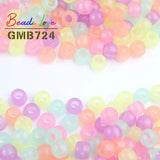 100pcs Luminous Acrylic Beads 6*9mm Big Hole Glow In The Dark Spacer Beads