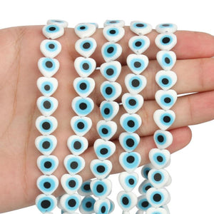 Evil Eye Lampwork Glass Beads Glazed Loose Beads for Jewelry Making