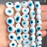 Evil Eye Lampwork Glass Beads Glazed Loose Beads for Jewelry Making