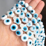 Evil Eye Lampwork Glass Beads Glazed Loose Beads for Jewelry Making