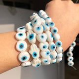 Evil Eye Lampwork Glass Beads Glazed Loose Beads for Jewelry Making
