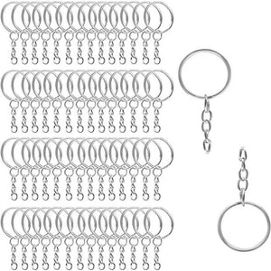 20pcs Metal Blank Keychain Rings with Jump Ring for DIY Crafts