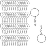 20pcs Metal Blank Keychain Rings with Jump Ring for DIY Crafts