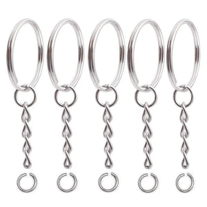 20pcs Metal Blank Keychain Rings with Jump Ring for DIY Crafts